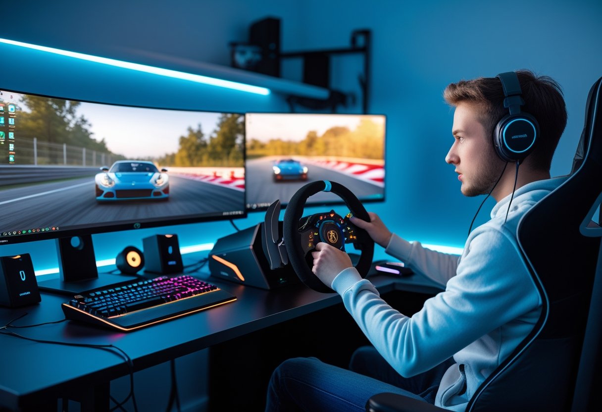 Find de bedste computere til gamere på tilbud til din racing simulator